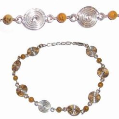 Bratara din argint cu Spirala Elevarii Reiki si opal