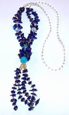 Colier din cristale de lapis lazuli si cristal de stanca