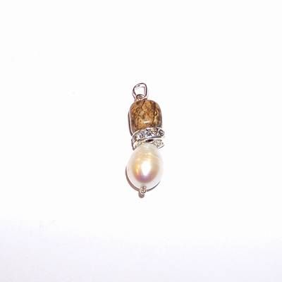 Pandantiv din argint cu cristal de jasp si perla