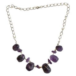 Colier din argint cu ametist multifatetat - calitatea A+