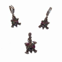 Inel din argint cu marcasit si cristale Swarovski