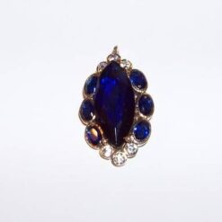 Pandantiv din argint, alama si cristale de tanzanit