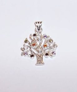 Pandantiv unisex din argint cu cristale - Copacul Vietii