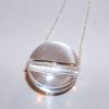 Pandantiv din cristal de stanca - sfera - pe lant din argint