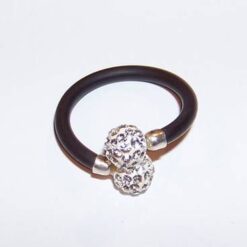 Inel din argint, silicon si cristale Swarovski