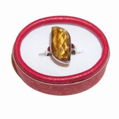 Inel din argint cu cristal de ochi de tigru multifatetat