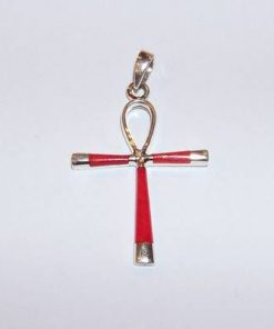 Crucea Egipteana din argint si coral