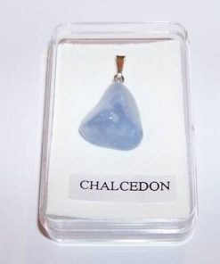 Cristal de calcedonie blue cu agatatoare din argint