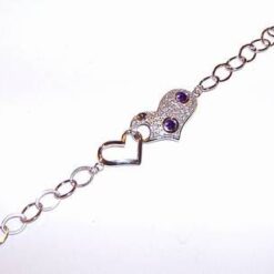 Bratara din argint cu 3 cristale de ametist Bratara din argint cu 3 cristale de ametist