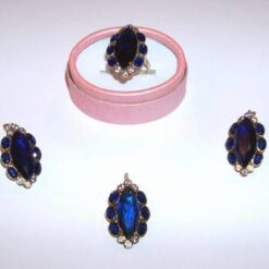 Set din argint, alama si cristale de tanzanit