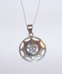Simbolul Tao/OM din argint pe lant din argint