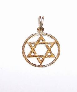 Steaua lui David - hexagrama - pandantiv placat cu aur