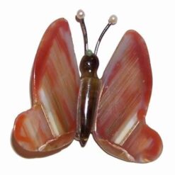 Merkaba din cristal de jasp roscat - ARGINTAT