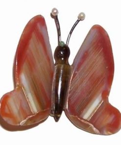 Brosa din agat pe metal nobil - Fluturele Eliberarii