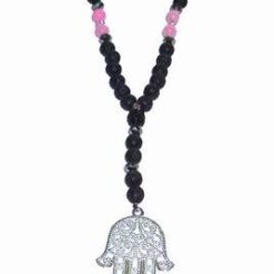 Colier din sfere de agat si lava, cu Palma lui Fatima