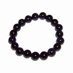 Bratara cu sfere de piatra soarelui bleumarin, pe elastic