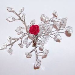 Brosa din metal de calitate cu cristal de stanca