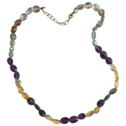 Colier din cristale mixte, cu inchizatoare din argint