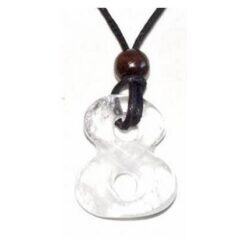 Pandantiv unisex cu cifra 8, din cristal de stanca