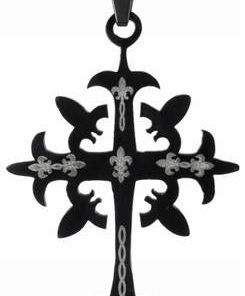 Pandantiv din inox - Crucea celtica stilizata, neagra