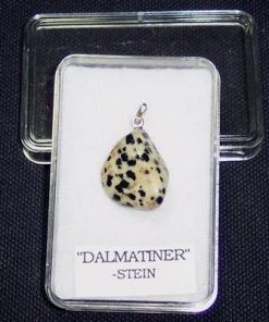 Pandantiv din jasp dalmatian in montura din argint