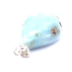Cristal natural din larimar cu agatoare din argint