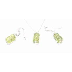 Set fantezie din cristal de Murano, pe argint - verde