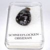 Pandantiv unisex din obsidian cu agatatoare din argint