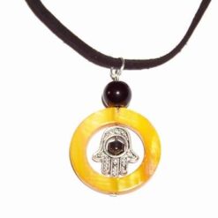 Pandantiv din metal nobil cu cristal de obsidian mahon