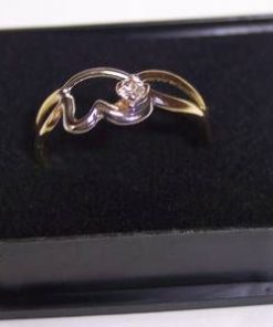 Inel placat cu aur de 14k, cu cristale transparente