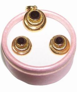 Set din turmalina, placat cu aur de 14K