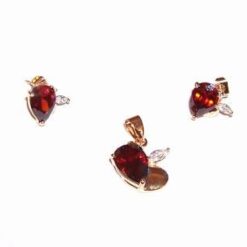 Set de bijuterii cu cristale Swarovski Elements rosii