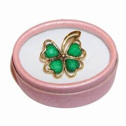 Brosa placata cu aur - Trifoi cu Patru Foi