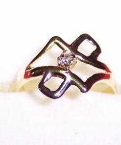 Inel placat cu aur de 14k, cu cristale transparente