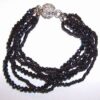 Bratara Shamballa, placata, cu cristale negre