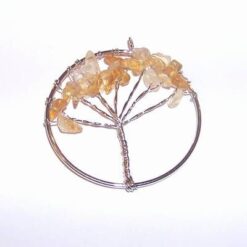 Pandantiv placat cu copacul vietii si cristale de citrin Pandantiv placat cu copacul vietii si cristale de citrin