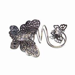 Merkaba din cristal de jasp roscat - ARGINTAT