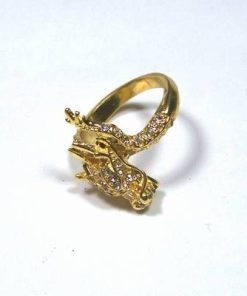 Inel placat cu aur de 14k, cu cristale transparente