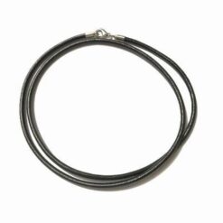 Siret din piele cu inchizatoare placata cu argint - 4 mm