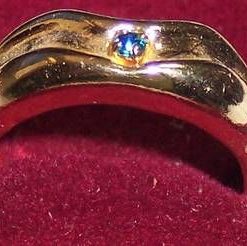 Inel placat cu aur de 14 k si acvamarin - unicat