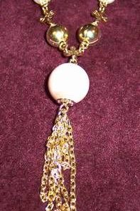 Colier placat cu aur de 14 k cu perla