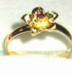 Inel placat cu aur de 14k si  cristale