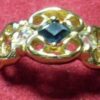 Inel placat cu aur de 14k, cu cristal albastru