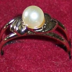 Inel placat cu aur de 14k si perla norocului