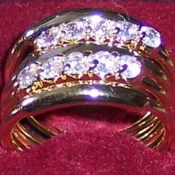 Inel placat cu aur de 14k, cu cristale transparente