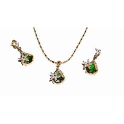 Set placat cu aur 18 K si cristale de smarald