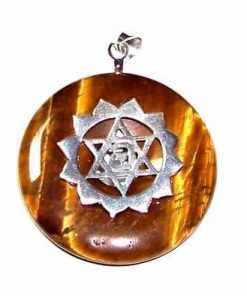 Chakra Anahata din argint si cristal de ochi de tigru