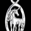 Pandantiv unisex din argint cu unicornul/inorogul Fericirii