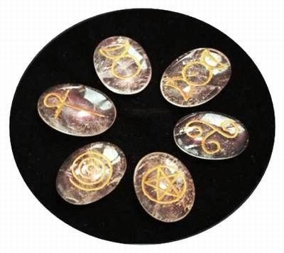 Set de 6 simboluri Wicca gravate pe cristal de stanca