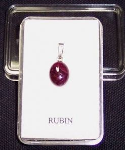 Pandantiv unisex din rubin cu agatatoare din argint